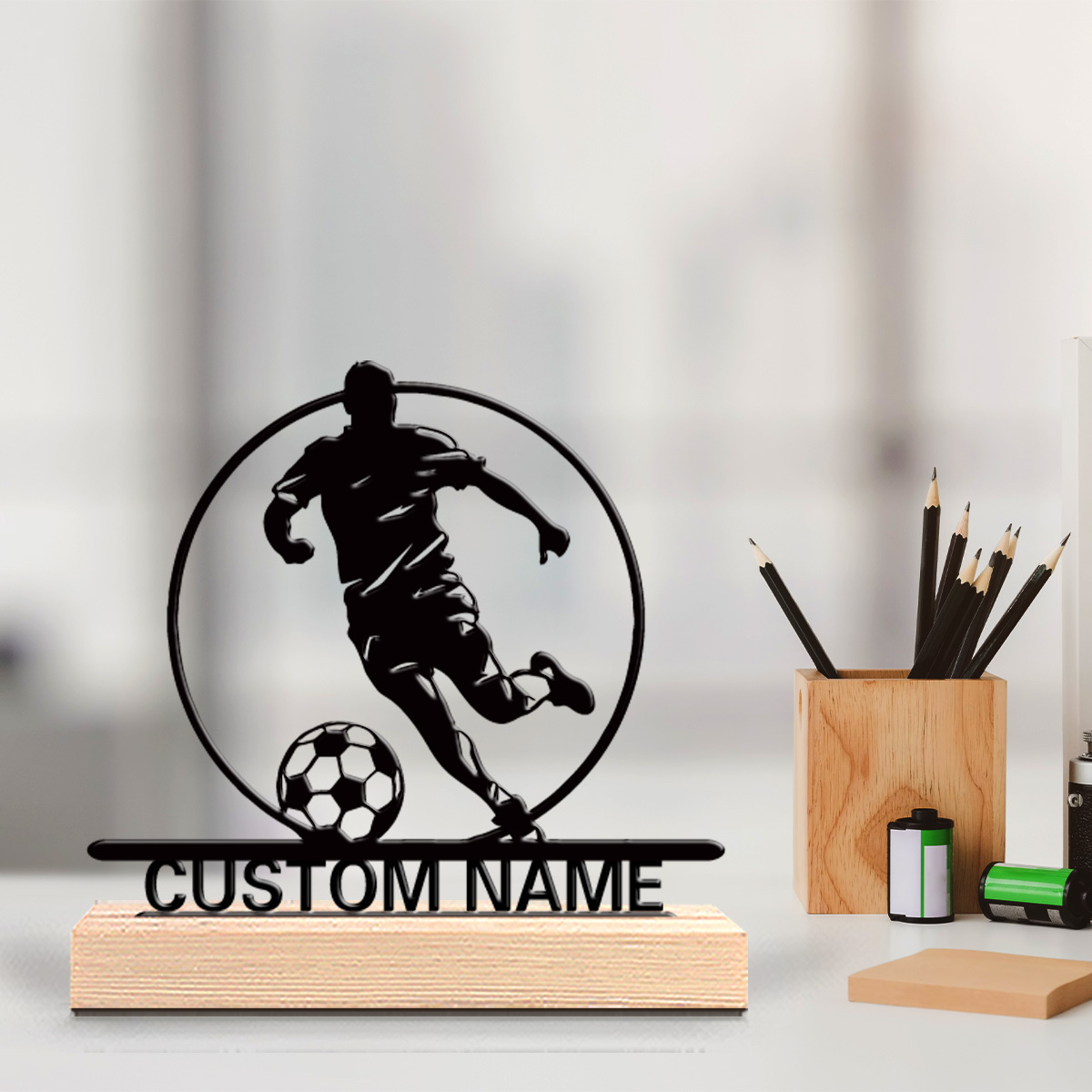 Custom Soccer Player Metal Sta - Desktop Laser Engraver recension och pris