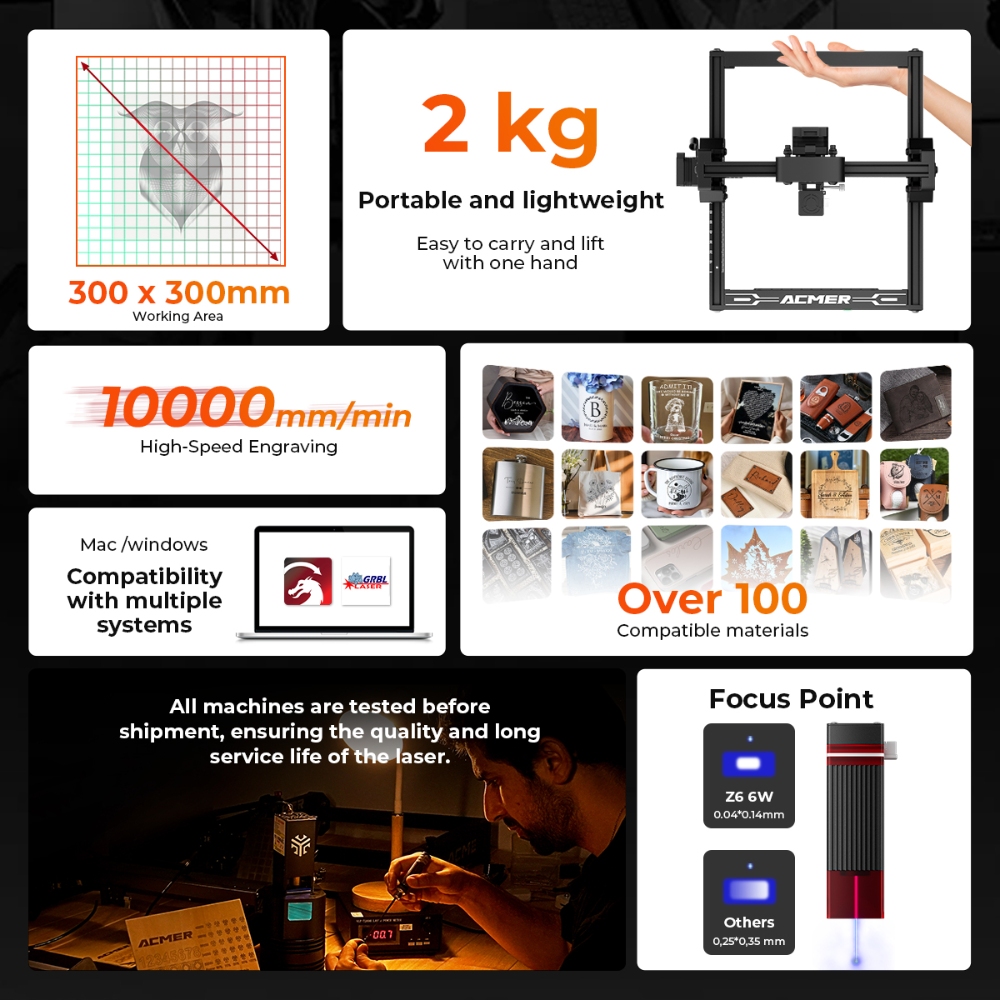 ELIDOR Z6 6W Laser Engraver an - Industrial Handheld Laser Engraver recension och pris