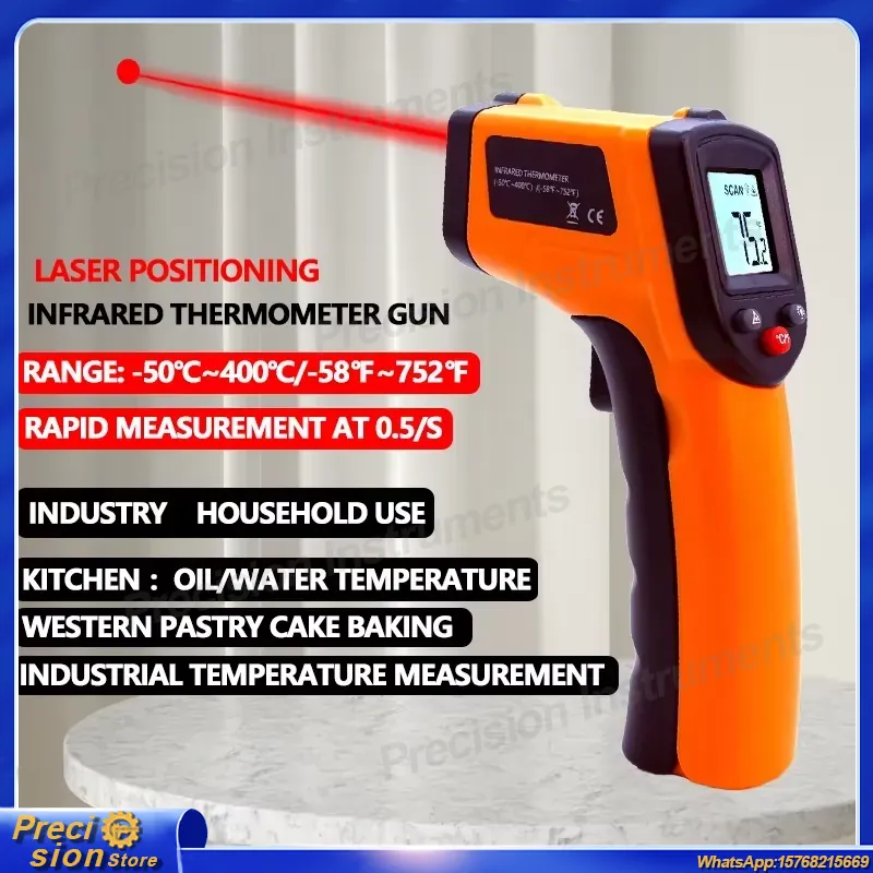 Infrared Thermometer Gun Non C - Industrial Handheld Laser recension och pris